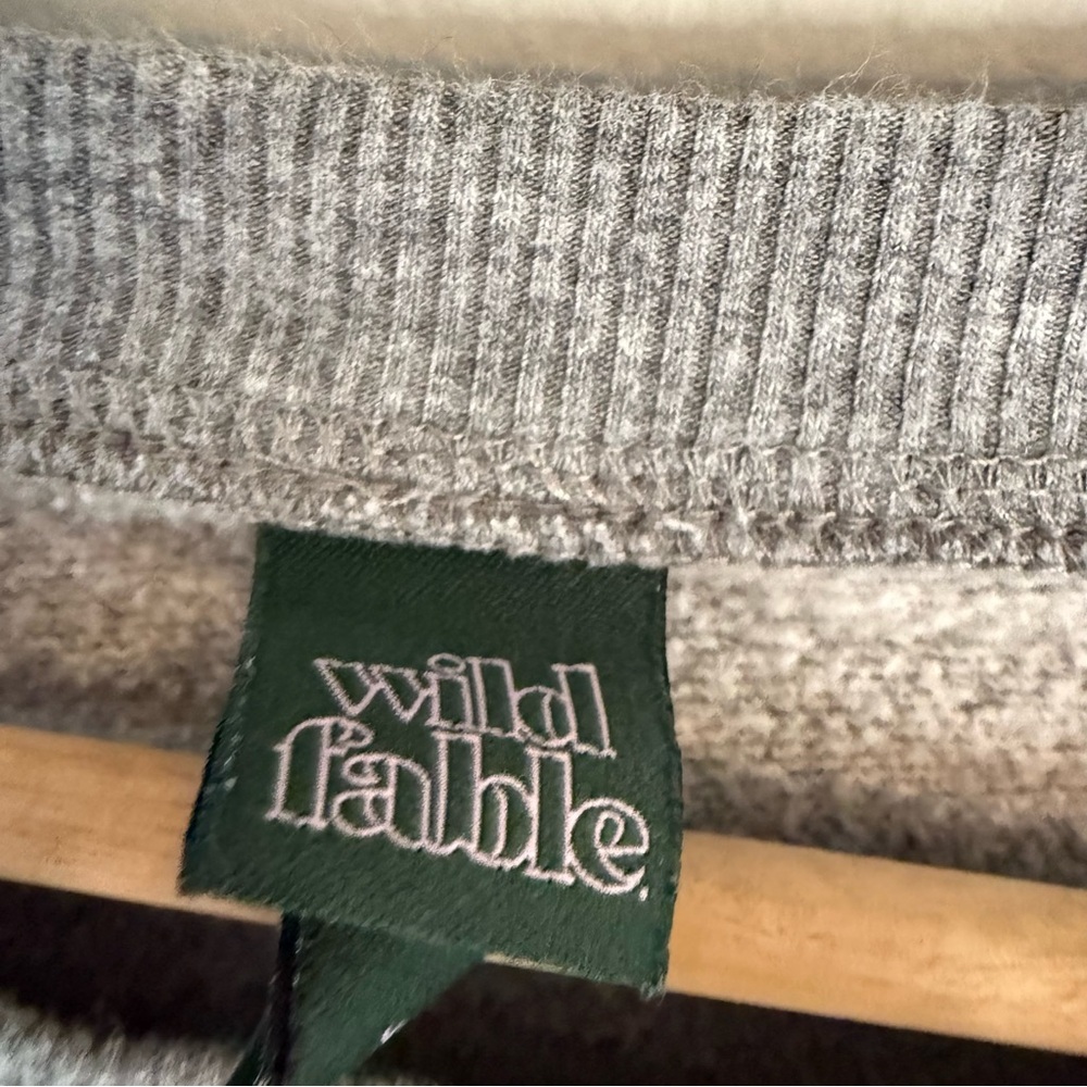 Wild Fable Striped Cropped Sweatshirt in Red and Gray - Picture 8 of 10